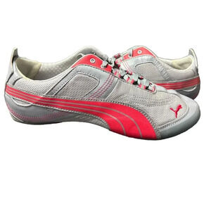 PUMA Women's Size 9.5 Takala Sneakers Gray-Red-Line  Shoes Lace Up New